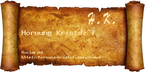 Hornung Kristóf névjegykártya