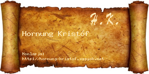Hornung Kristóf névjegykártya