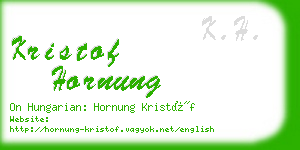 kristof hornung business card